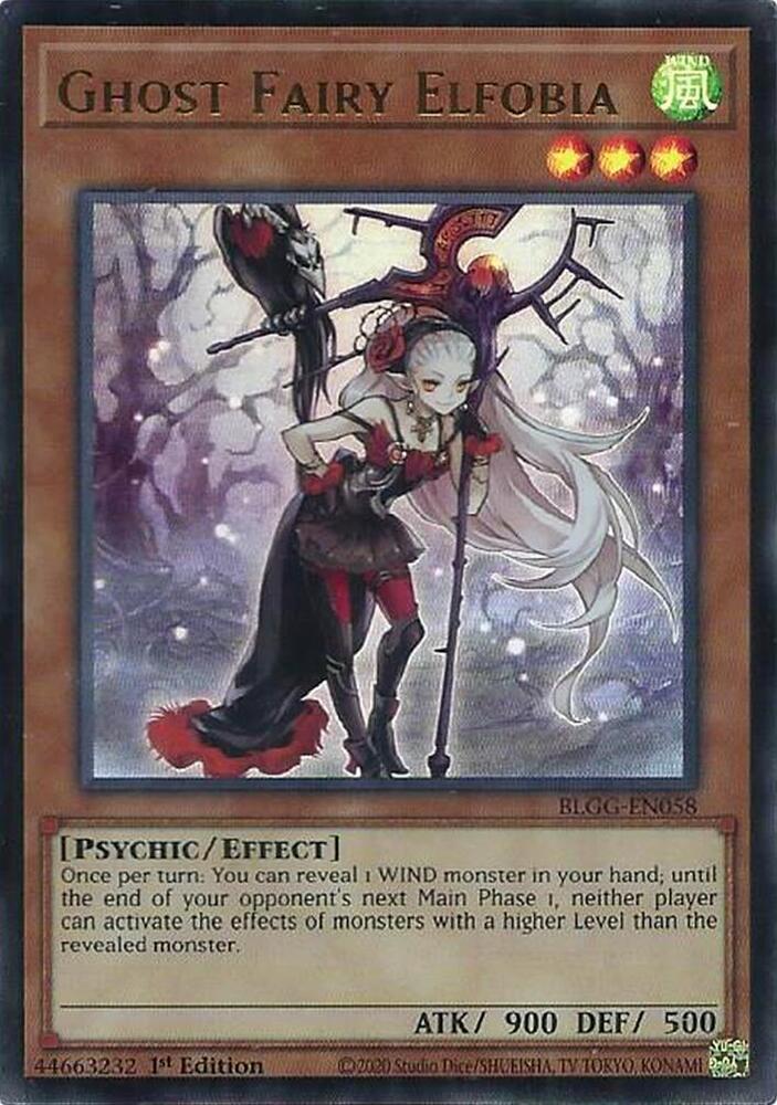 Ghost Fairy Elfobia BLGG-EN058 card from Battles of Legend: Glorious Gallery