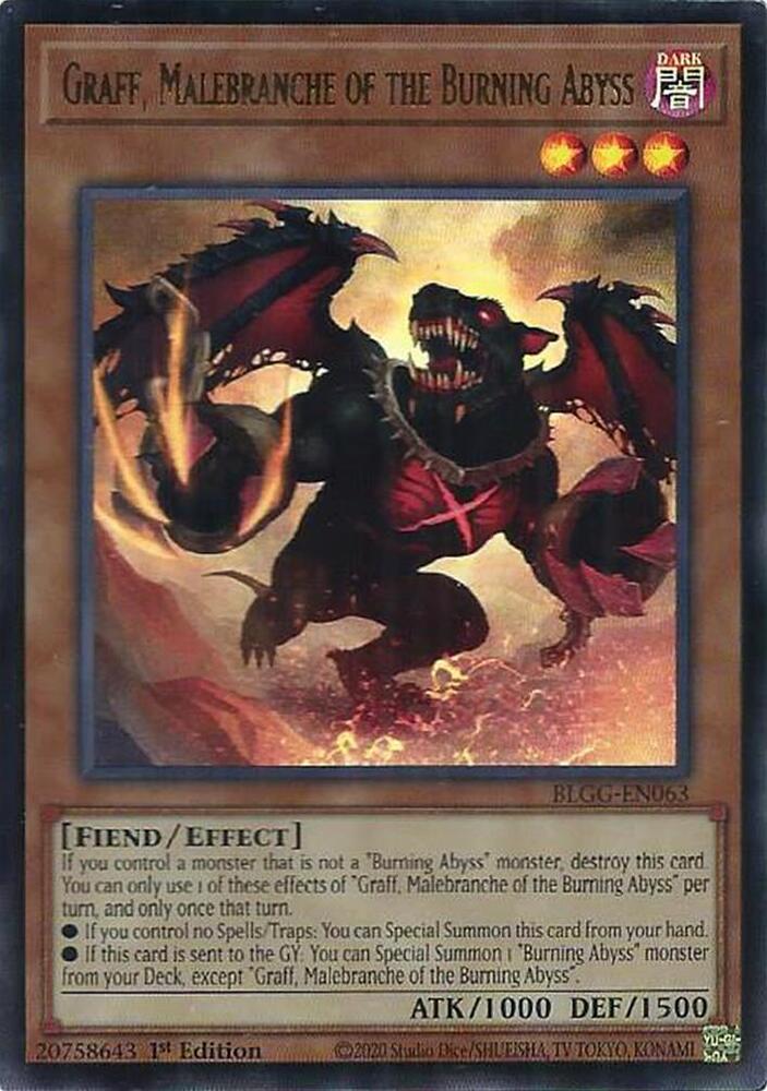 Graff, Malebranche of the Burning Abyss BLGG-EN063 card from Battles of Legend: Glorious Gallery