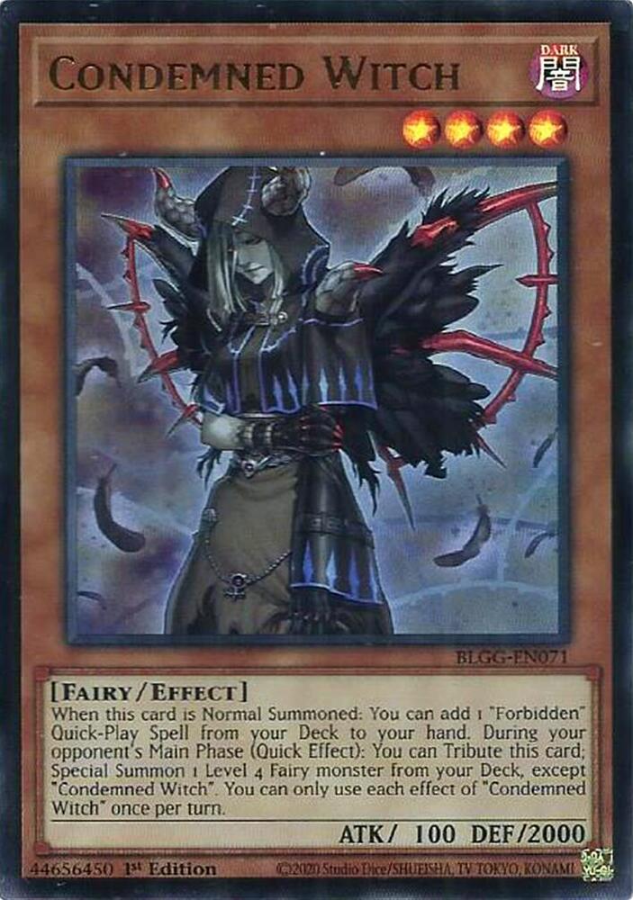 Condemned Witch BLGG-EN071 card from Battles of Legend: Glorious Gallery