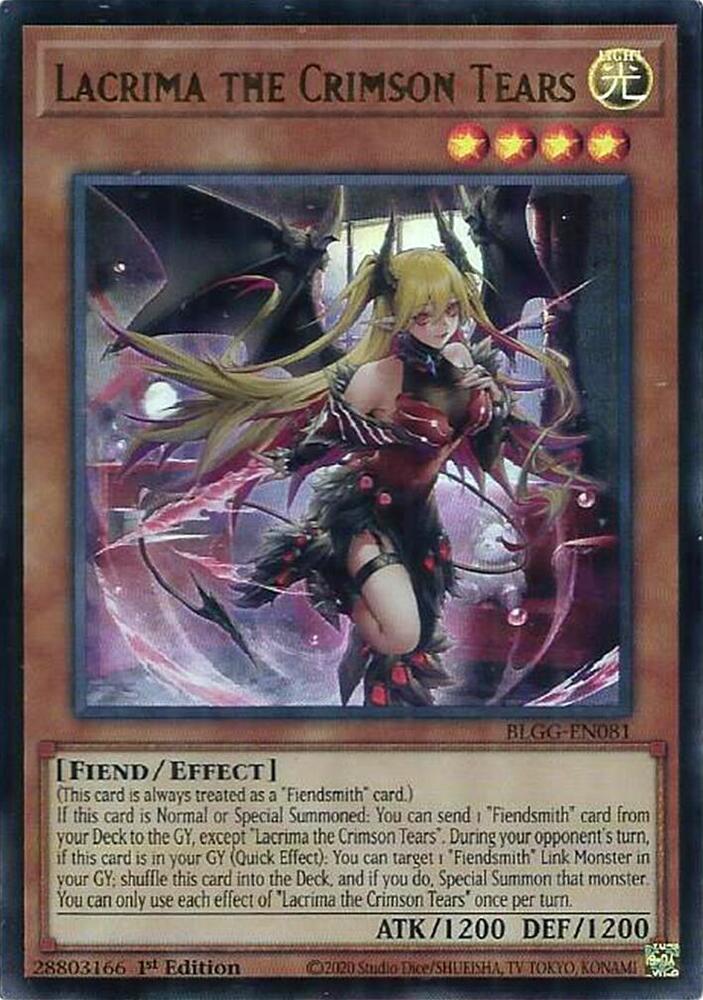 Lacrima the Crimson Tears BLGG-EN081 card from Battles of Legend: Glorious Gallery