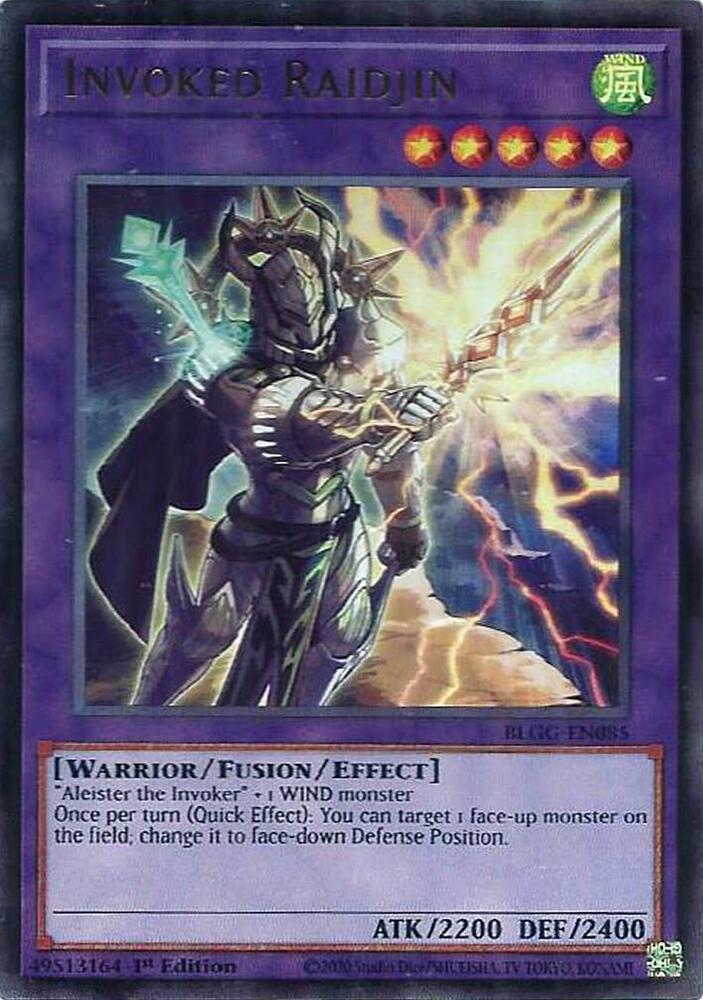 Invoked Raidjin BLGG-EN085 card from Battles of Legend: Glorious Gallery