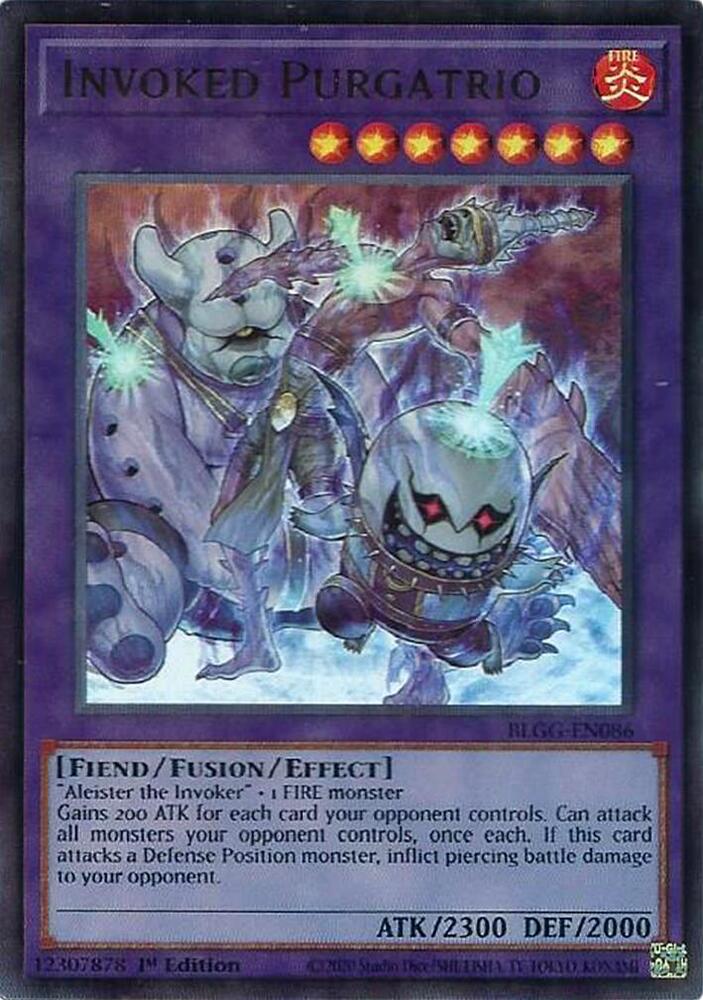 Invoked Purgatrio BLGG-EN086 card from Battles of Legend: Glorious Gallery