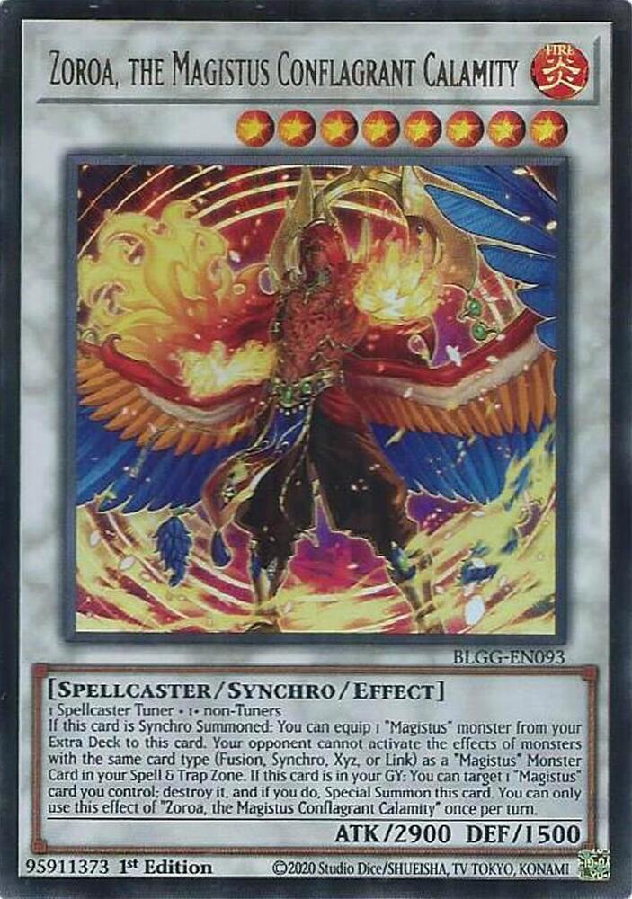 Zoroa, the Magistus Conflagrant Calamity BLGG-EN093 card from Battles of Legend: Glorious Gallery