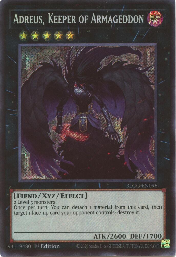 Adreus, Keeper of Armageddon BLGG-EN096 card from Battles of Legend: Glorious Gallery