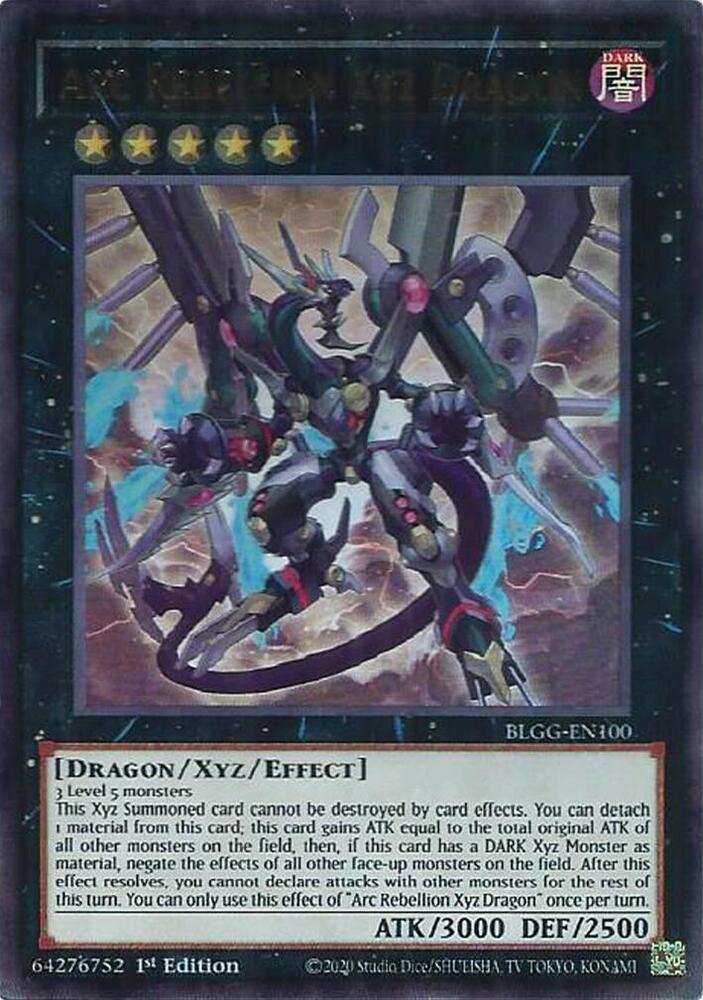 Arc Rebellion Xyz Dragon BLGG-EN100 card from Battles of Legend: Glorious Gallery