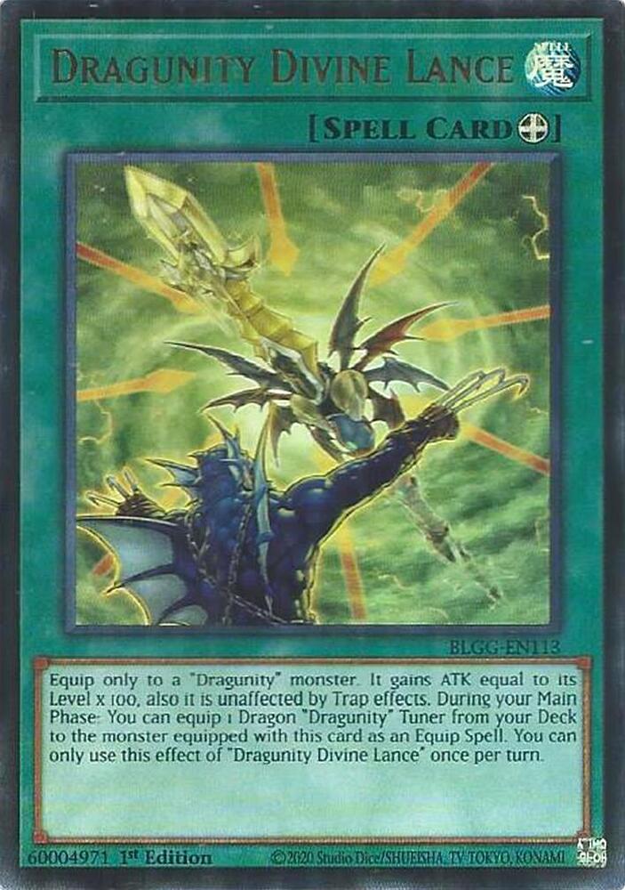 Dragunity Divine Lance BLGG-EN113 card from Battles of Legend: Glorious Gallery