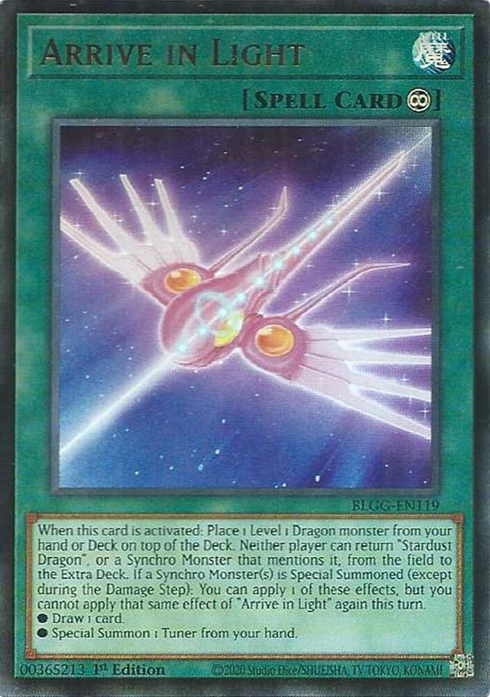 Arrive in Light BLGG-EN119 card from Battles of Legend: Glorious Gallery