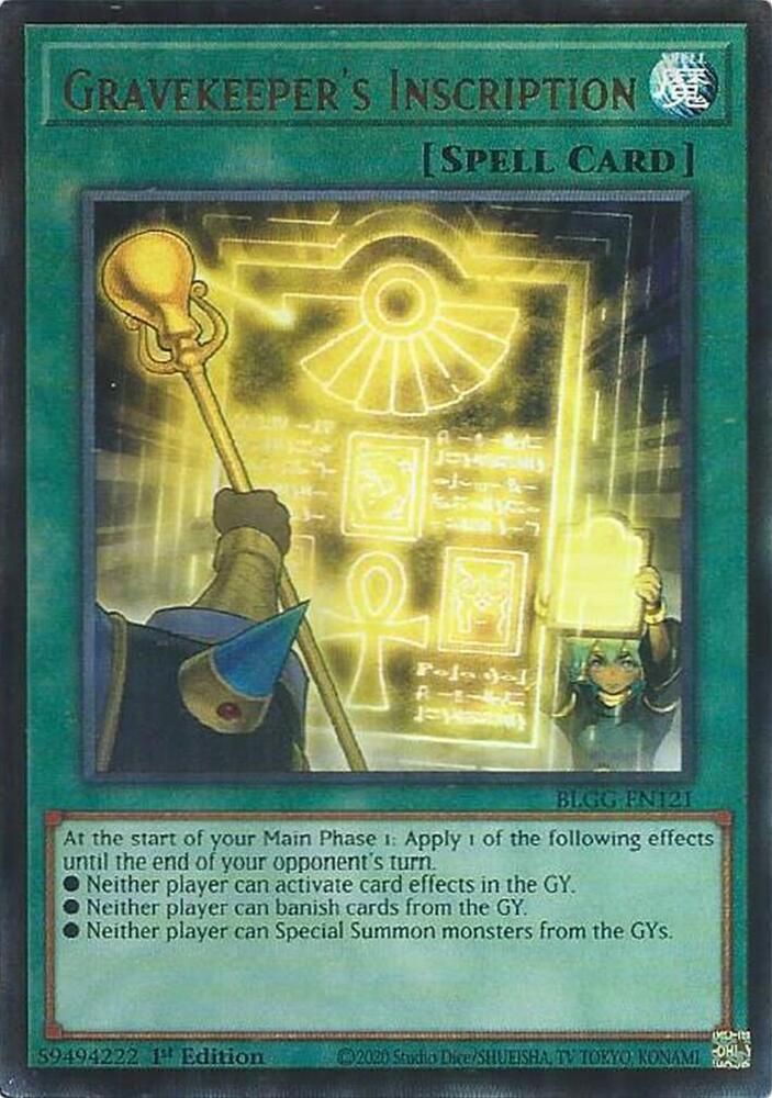 Gravekeeper's Inscription BLGG-EN121 card from Battles of Legend: Glorious Gallery