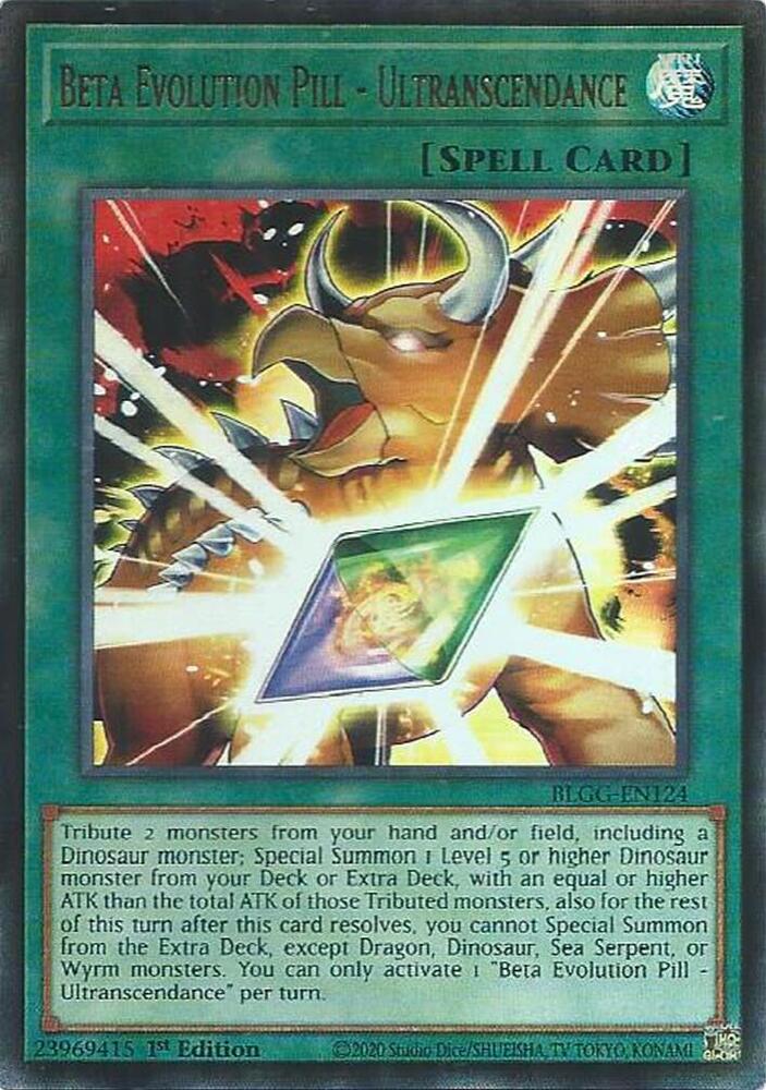 Beta Evolution Pill - Ultranscendance BLGG-EN124 card from Battles of Legend: Glorious Gallery