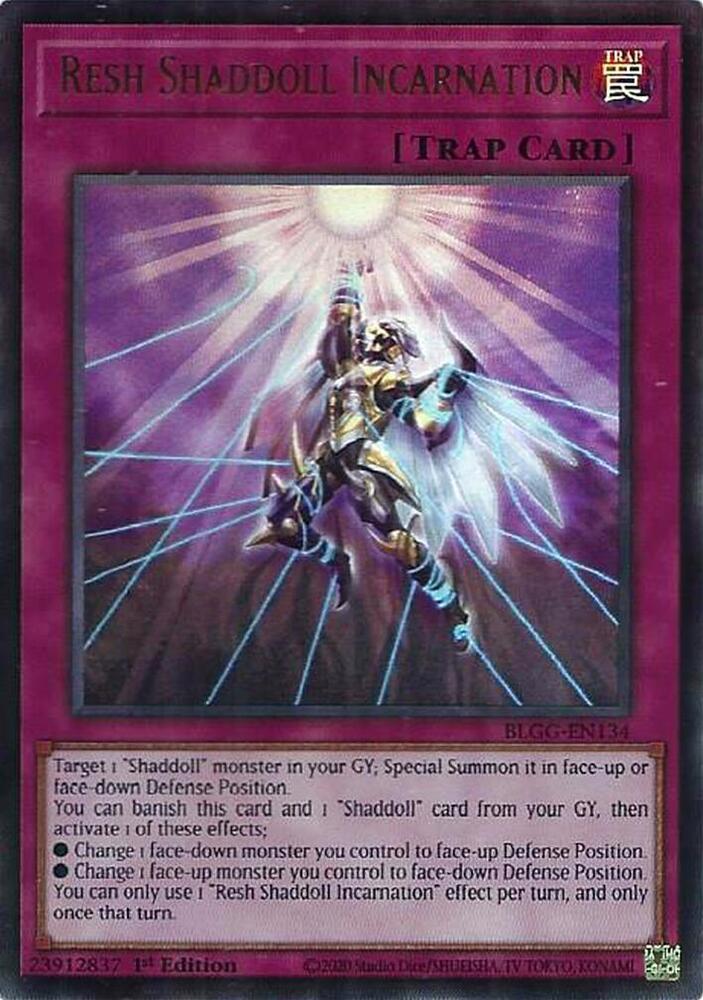 Resh Shaddoll Incarnation BLGG-EN134 card from Battles of Legend: Glorious Gallery