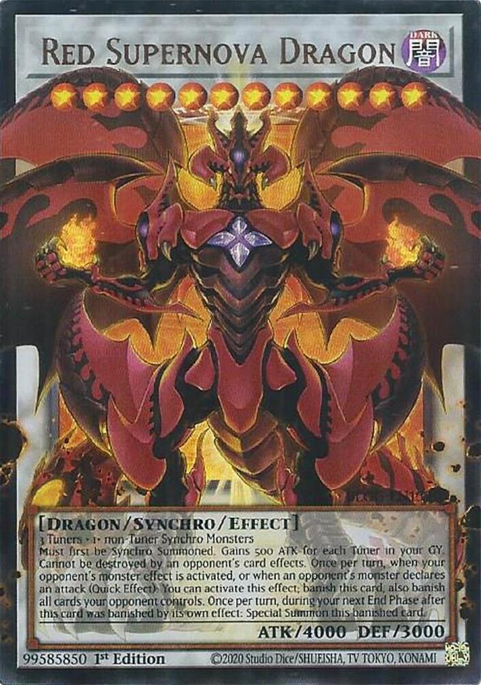 Red Supernova Dragon BLGG-EN139 card from Battles of Legend: Glorious Gallery