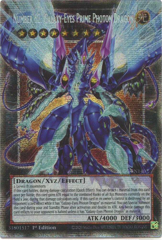 Number 62: Galaxy-Eyes Prime Photon Dragon (Starlight Rare) BLGG-EN140 card from Battles of Legend: Glorious Gallery