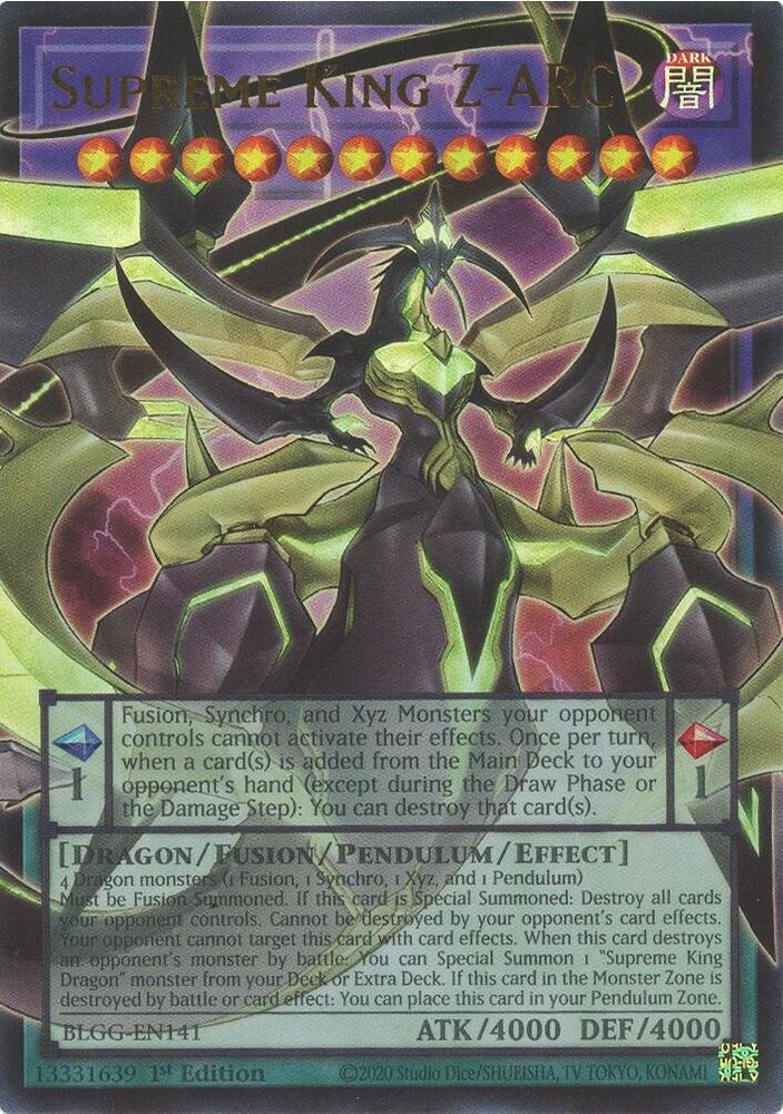 Supreme King Z-ARC BLGG-EN141 card from Battles of Legend: Glorious Gallery