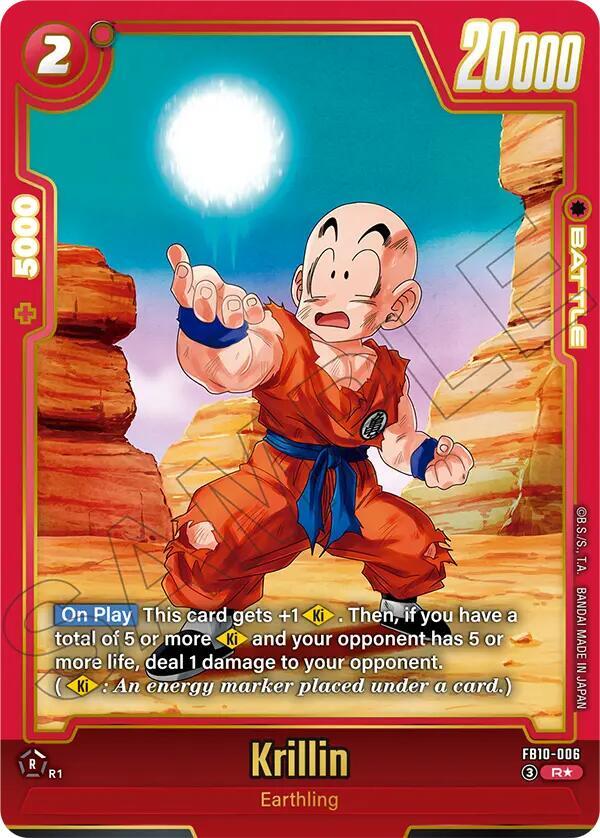 Krillin (Alternate Art) FB10-006 card from Cross Force