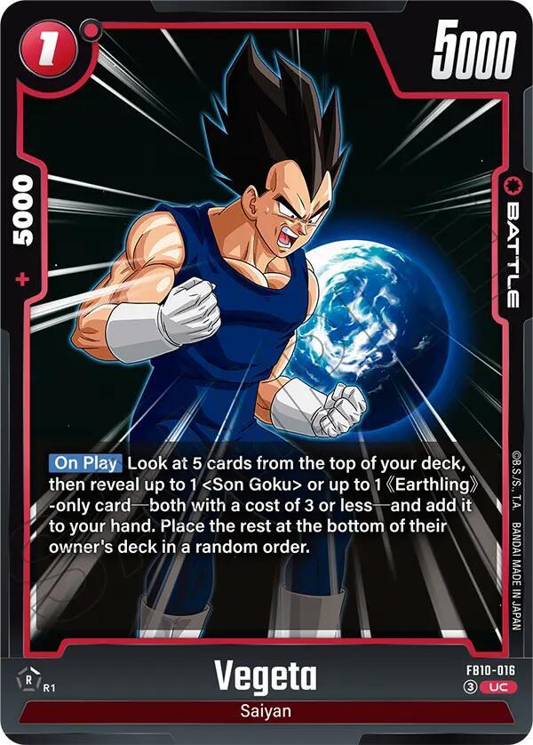 Vegeta FB10-016 card from Cross Force