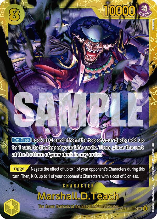 Marshall.D.Teach OP16-119 card from The Time of Battle