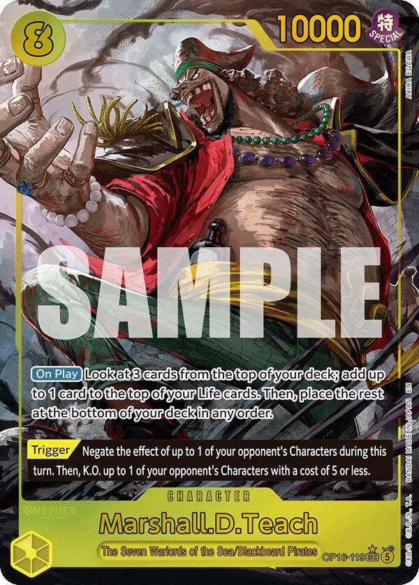 Marshall.D.Teach (Alternate Art) OP16-119 card from The Time of Battle