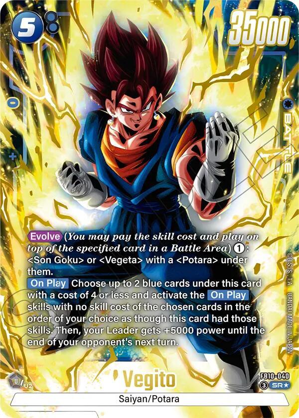 Vegito (Alternate Art) FB10-040 card from Cross Force