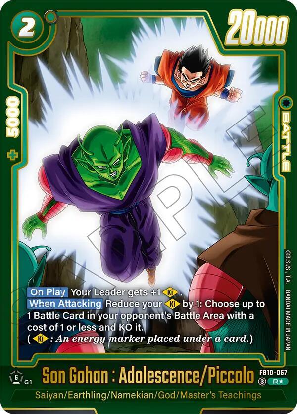 Son Gohan : Adolescence/Piccolo (Alternate Art) FB10-057 card from Cross Force