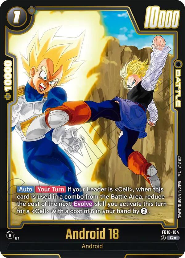 Android 18 (Alternate Art) FB10-104 card from Cross Force