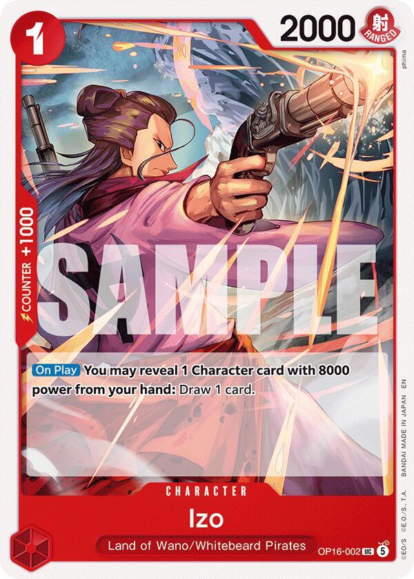 Izo OP16-002 card from The Time of Battle