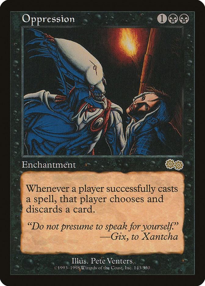Oppression 143 card from Urza's Saga