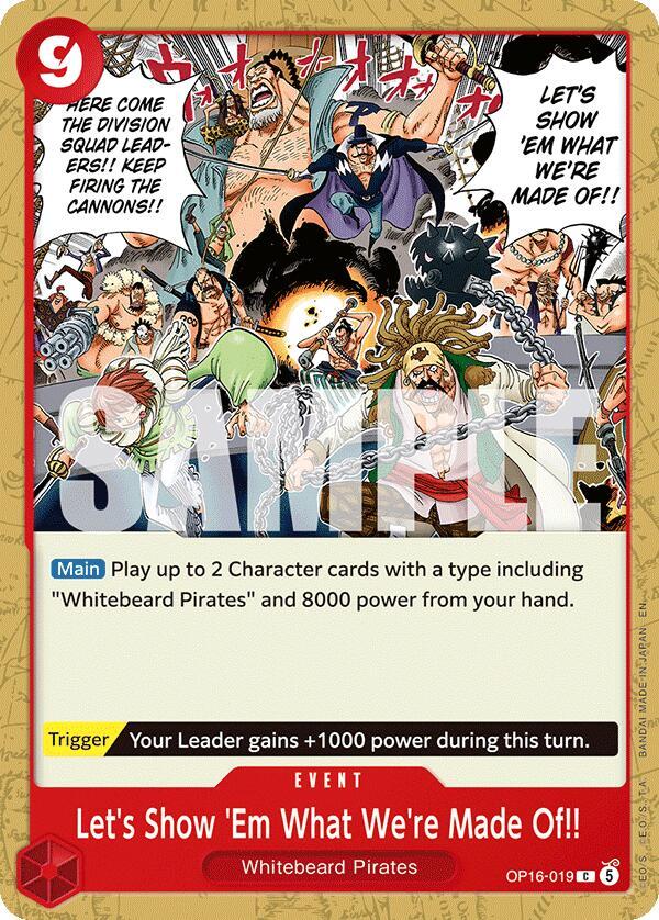 Let's Show 'Em What We're Made Of!! OP16-019 card from The Time of Battle