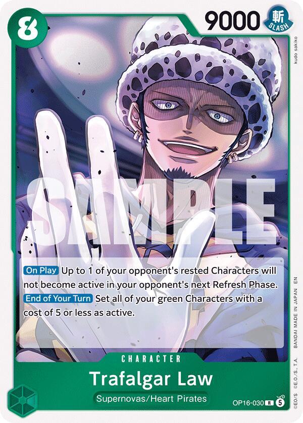 Trafalgar Law OP16-030 card from The Time of Battle