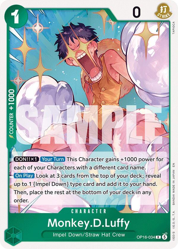 Monkey.D.Luffy OP16-034 card from The Time of Battle