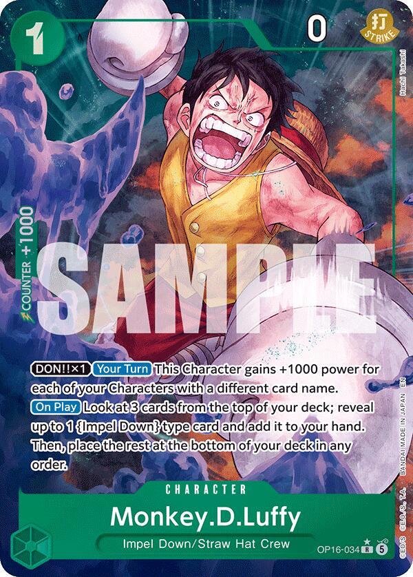 Monkey.D.Luffy (Alternate Art) OP16-034 card from The Time of Battle