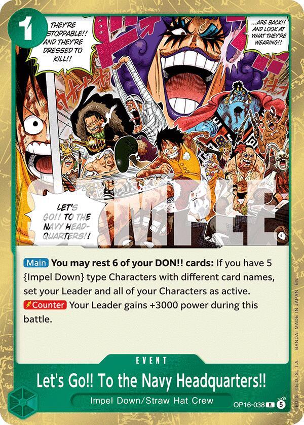 Let's Go!! To the Navy Headquarters.. OP16-038 card from The Time of Battle