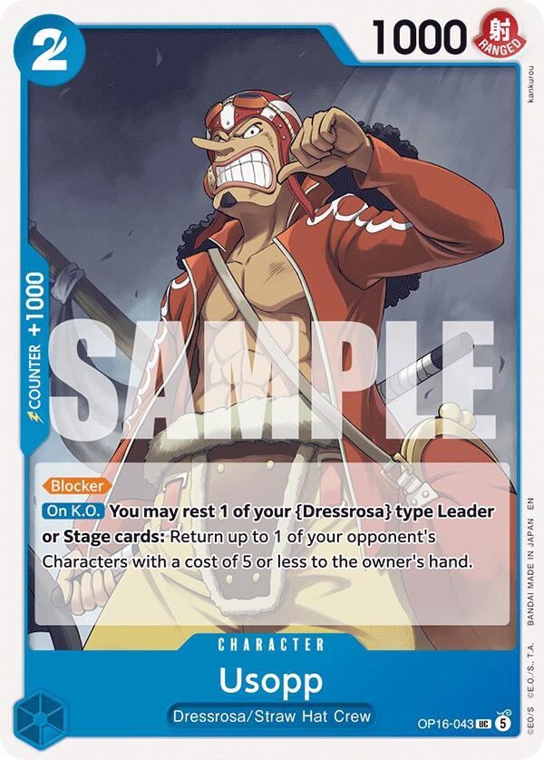 Usopp OP16-043 card from The Time of Battle