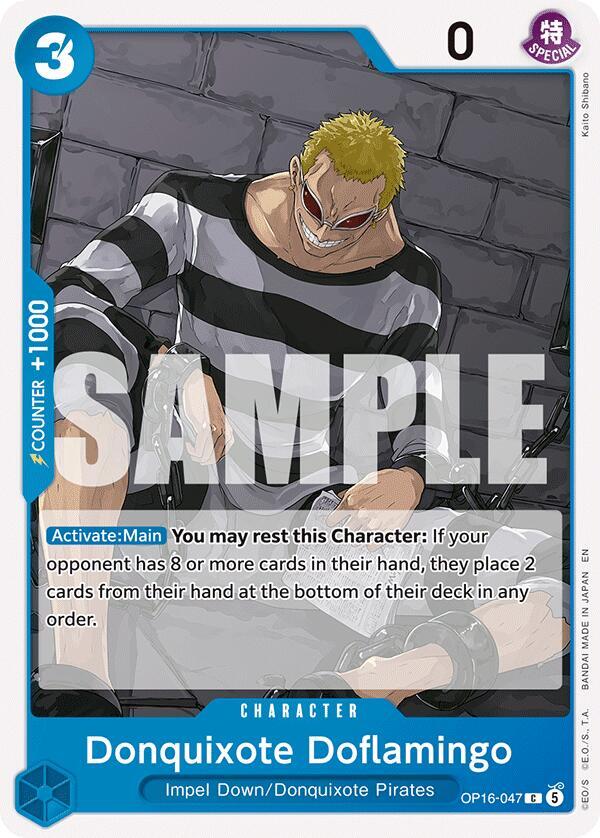 Donquixote Doflamingo OP16-047 card from The Time of Battle