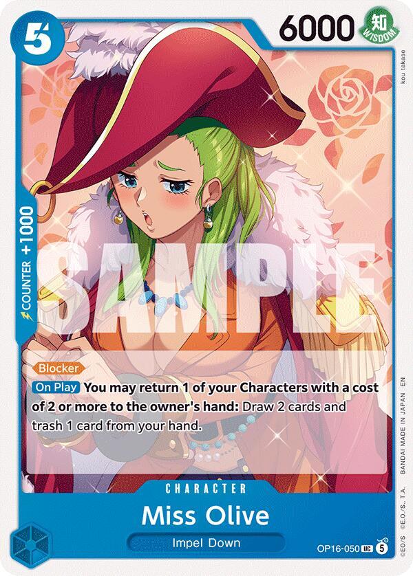 Miss Olive OP16-050 card from The Time of Battle