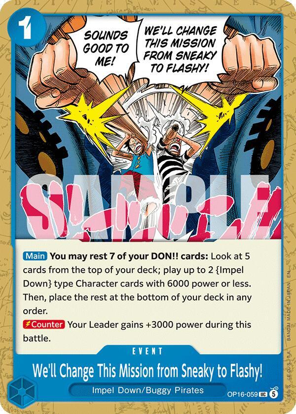 We'll Change This Mission from Sneaky to Flashy! OP16-059 card from The Time of Battle