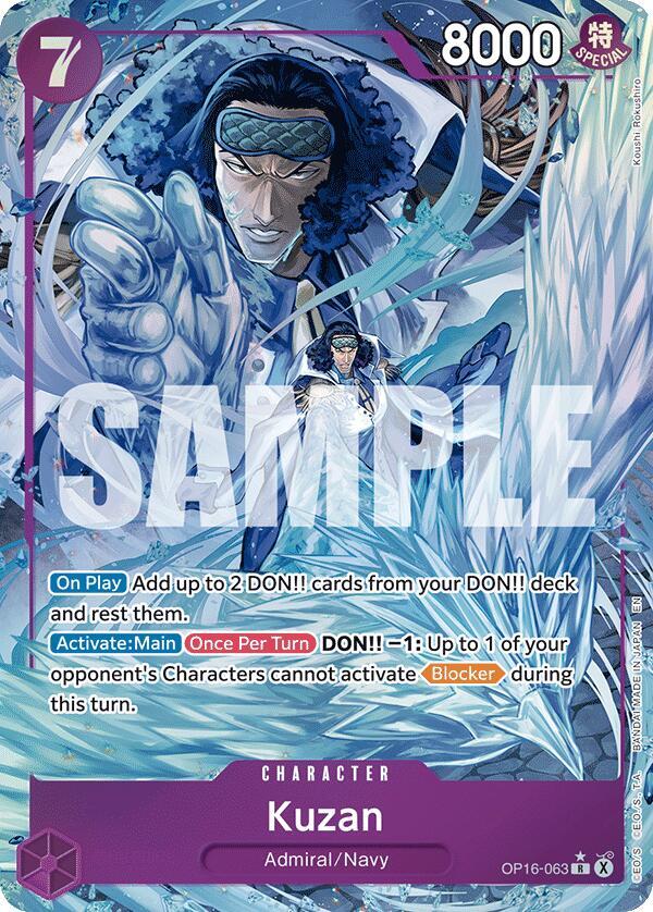 Kuzan (Alternate Art) OP16-063 card from The Time of Battle