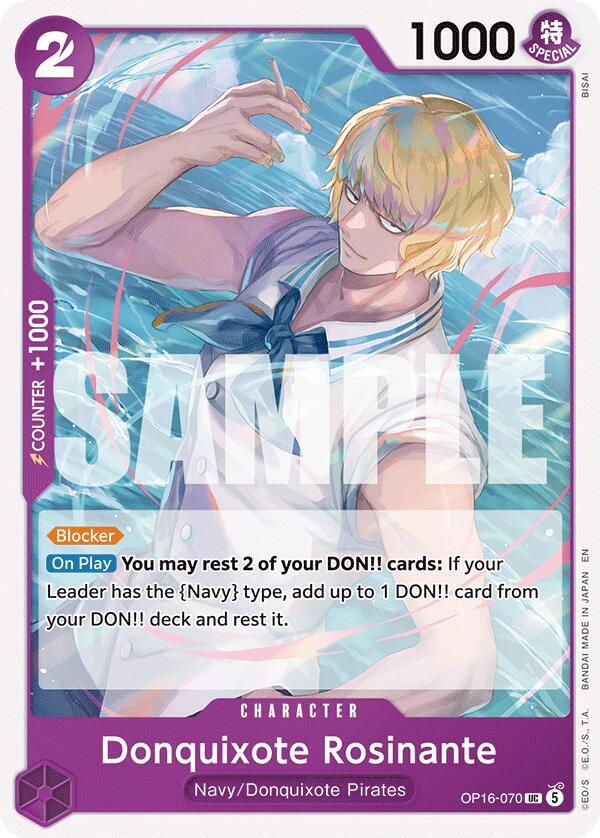 Donquixote Rosinante OP16-070 card from The Time of Battle