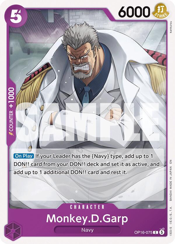 Monkey.D.Garp OP16-075 card from The Time of Battle