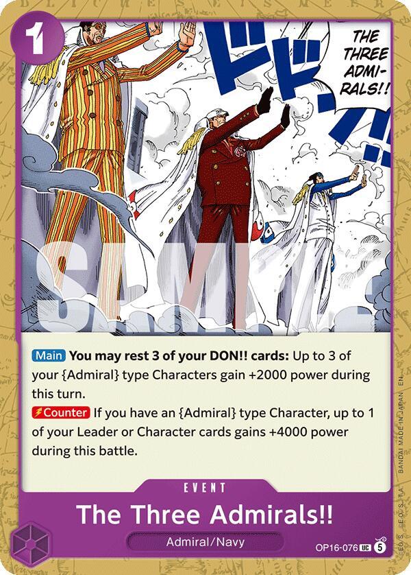 The Three Admirals!! OP16-076 card from The Time of Battle
