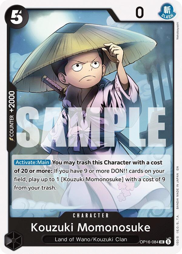 Kouzuki Momonosuke OP16-084 card from The Time of Battle