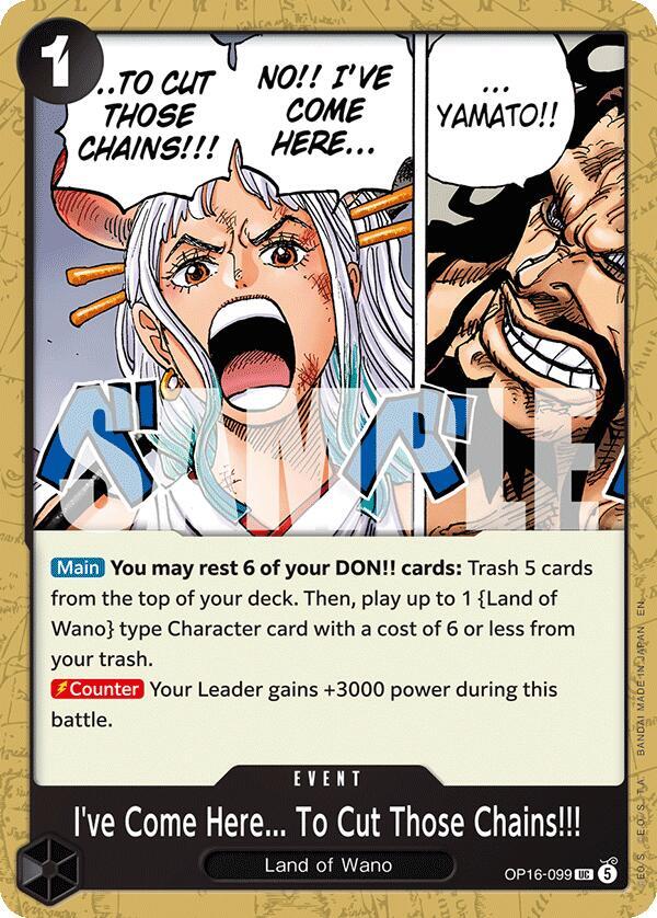 I've Come Here... To Cut Those Chains!!! OP16-099 card from The Time of Battle