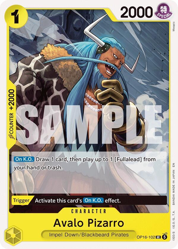 Avalo Pizarro OP16-102 card from The Time of Battle