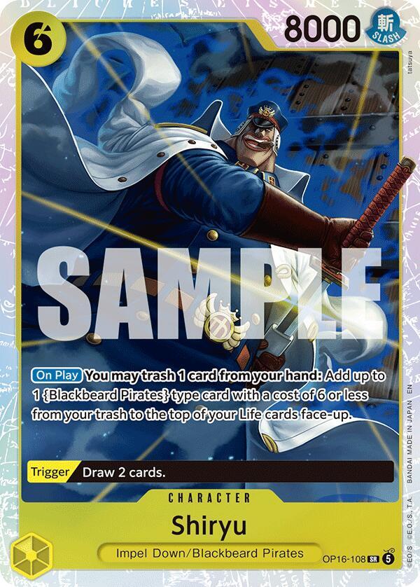 Shiryu OP16-108 card from The Time of Battle