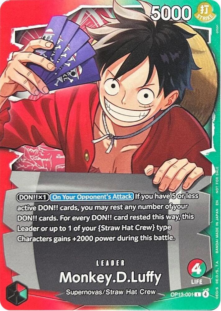 Monkey.D.Luffy (Ichiban Kuji Exclusive) OP13-001 card from One Piece Promotion Cards