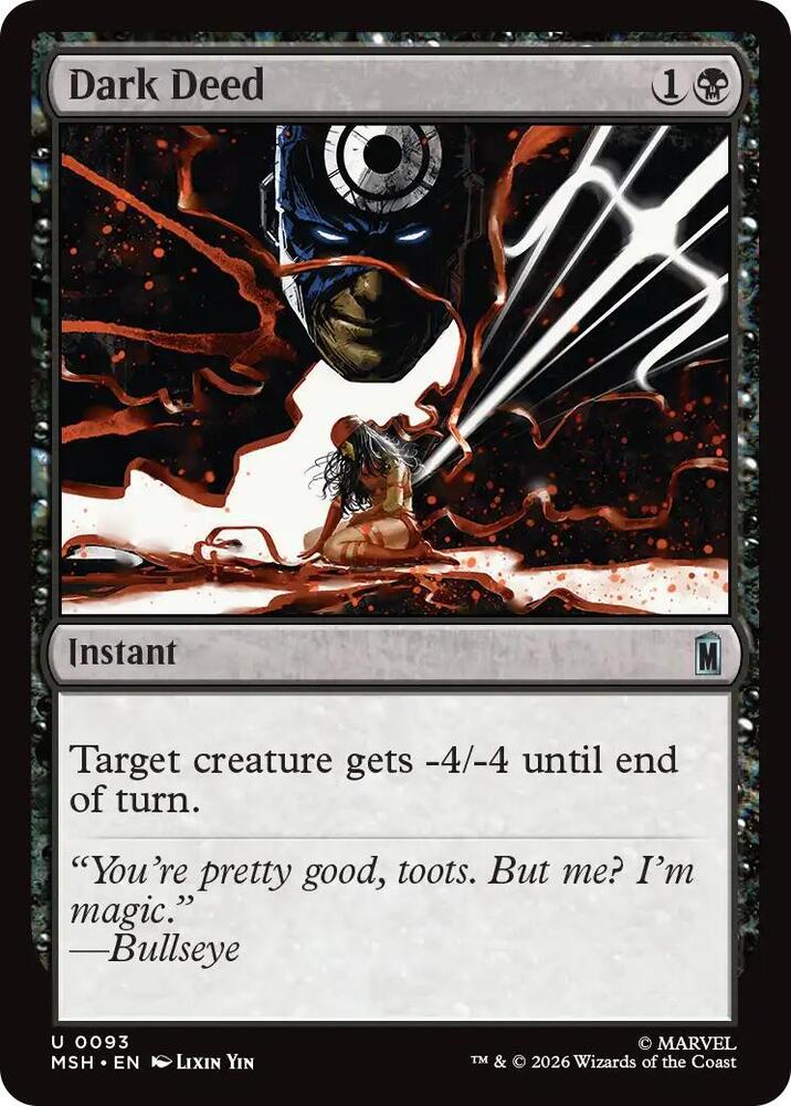 Dark Deed 93 card from Marvel Super Heroes
