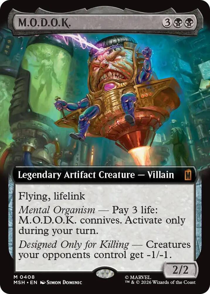 M.O.D.O.K. (Extended Art) 408 card from Marvel Super Heroes