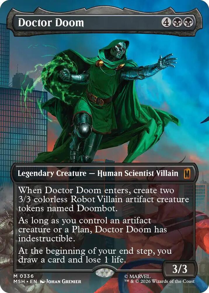 Doctor Doom (Borderless) 336 card from Marvel Super Heroes
