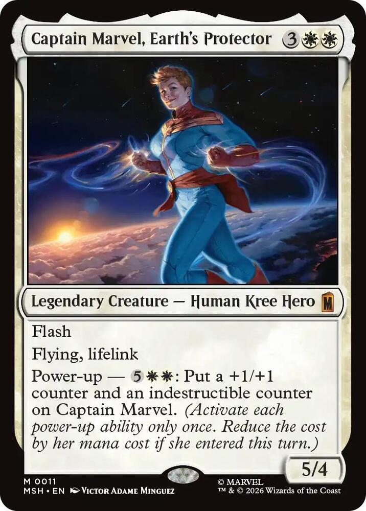 Captain Marvel, Earth's Protector 11 card from Marvel Super Heroes