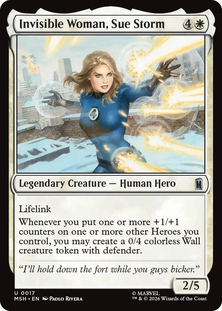 Invisible Woman, Sue Storm 17 card from Marvel Super Heroes