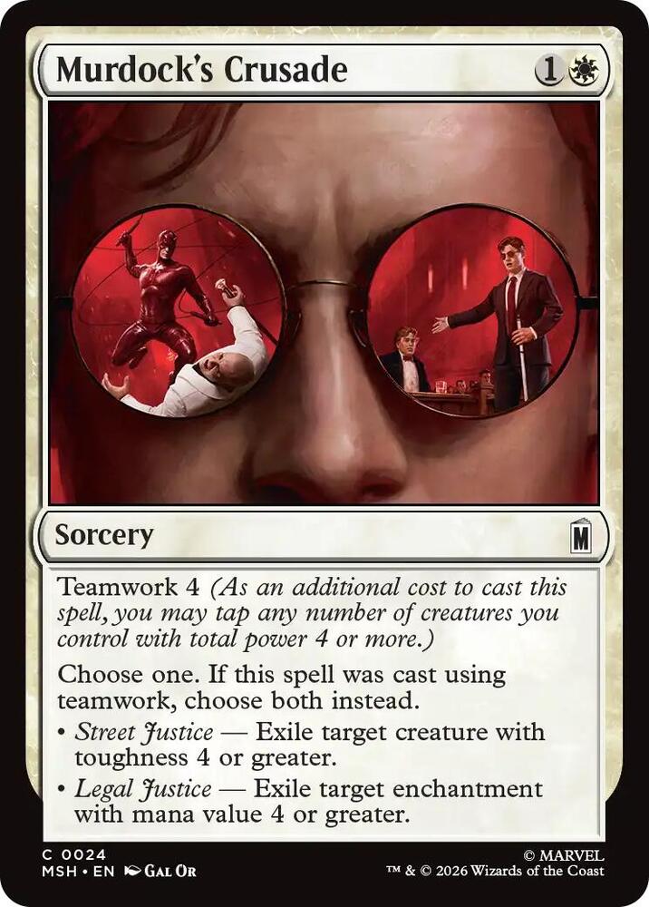 Murdock's Crusade 24 card from Marvel Super Heroes
